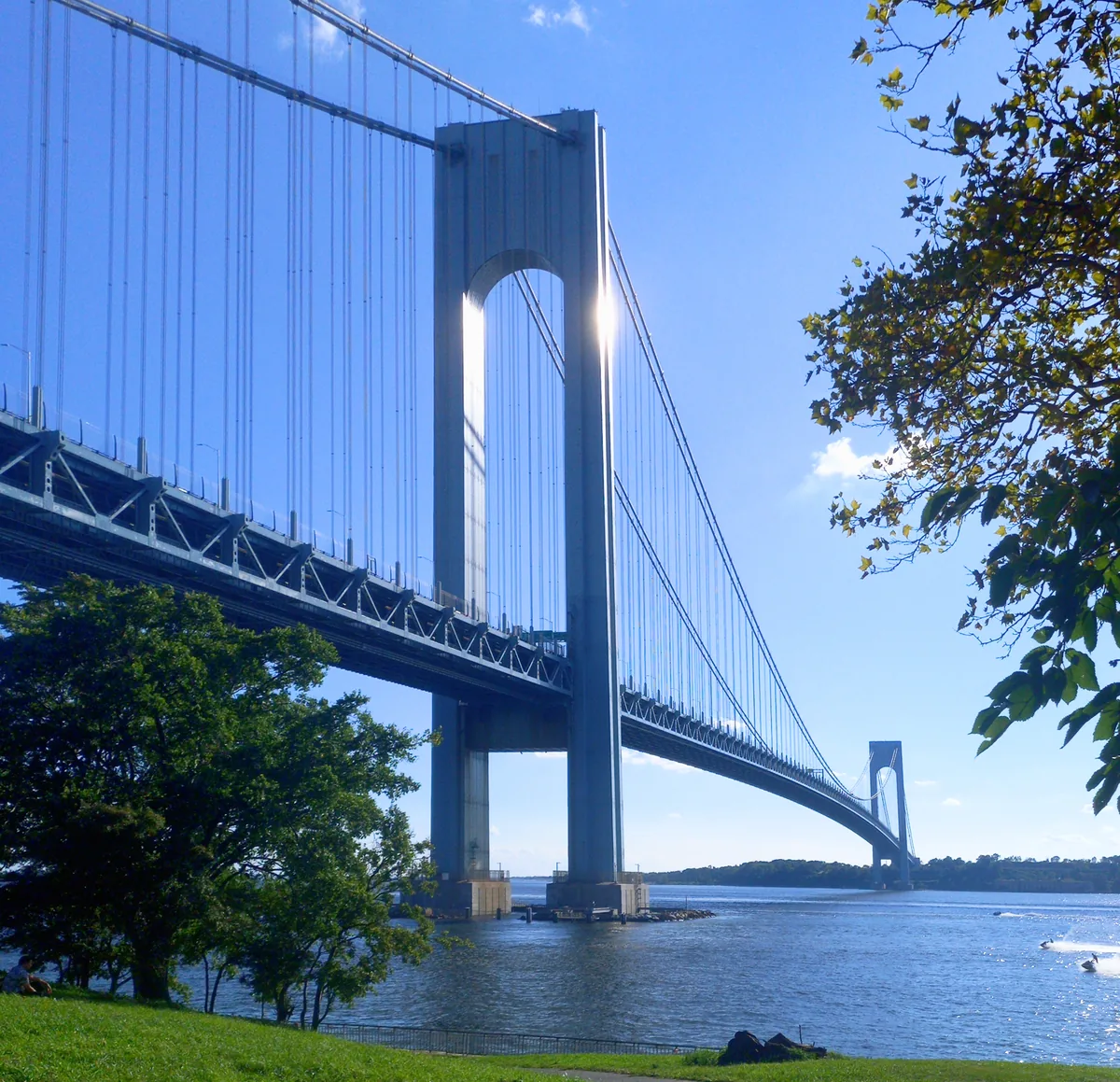 Verrazzano-Narrows Bridge beside New York Harbor